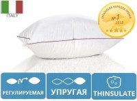 Подушка Mirson антиаллергенная Deluxe Thinsulate высокая регулируемая 60x60 см 