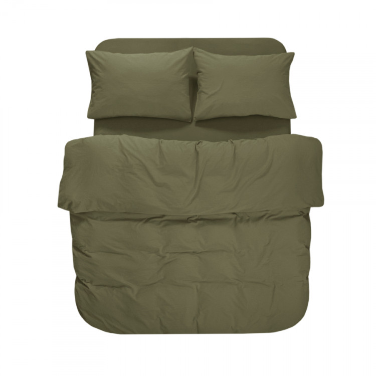 Постільна білизна Lotus Home Washed cotton Kansas зелений євро