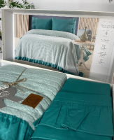 Постельное белье Romeo home с махровым пике покрывалом и рюшами Blueprint евро