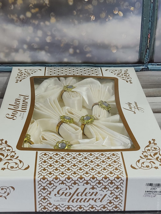 Скатертина прямокутна Golden Laurel 160х220 см з серветками 35х35 см