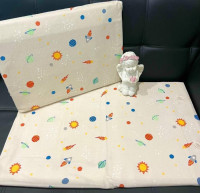 Простынь на резинке c наволочками из фланели Cotton Collection 100х200 см + 25 см Ракеты - Планеты