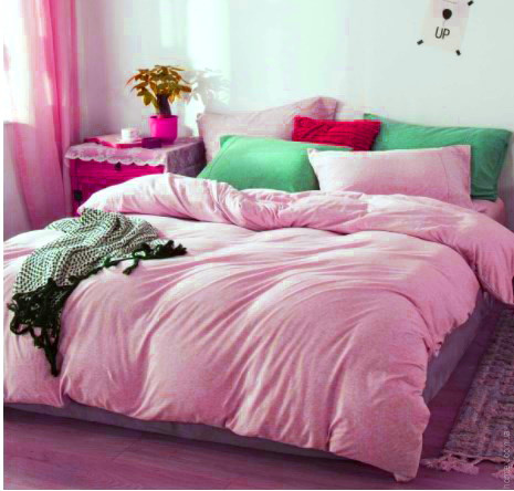 Простынь на резинке Almira mix Ярко-розовая фланель премиум 140х200+30 см