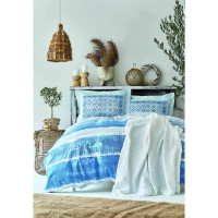 Набор постельное белье с покрывалом пике Karaca Home Mylos beyaz белый пике 200x230 см евро