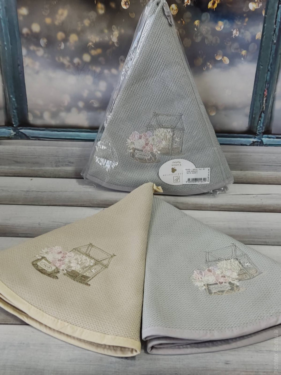 Набор круглых махровых полотенец для кухни Pupilla Bernini 70х70 см, модель 7