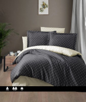 Постельное белье First Choice Point anthracite сатин люкс семейный