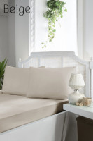 Простирадло сатинова First choice 240x260 см beige з наволочками 50х70 см 