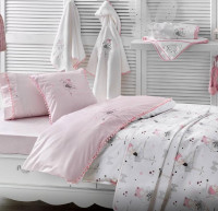 Постельное белье Tivolyo Home Balerina розовое для новорожденных