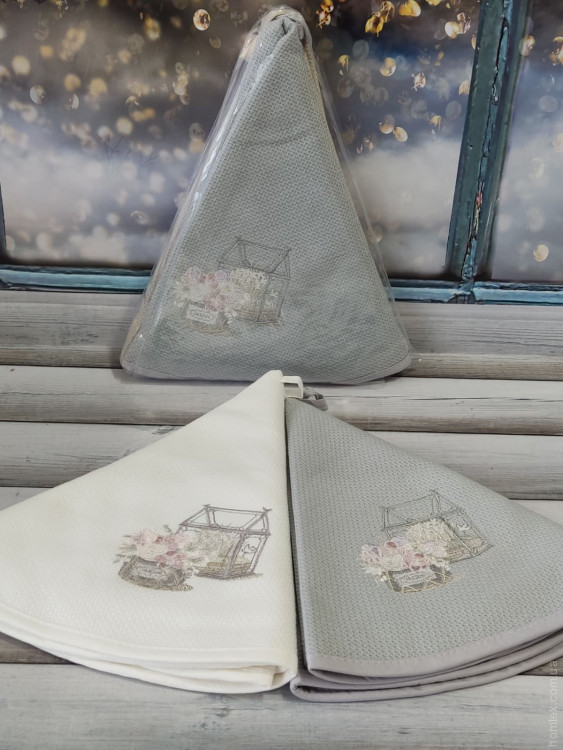 Набор круглых махровых полотенец для кухни Pupilla Bernini 70х70 см, модель 8