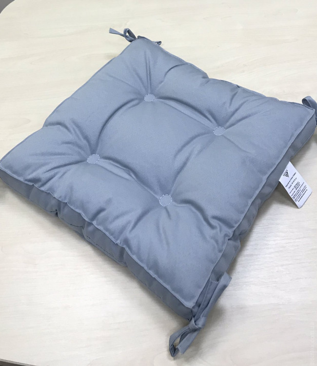 Подушка для стула Vende Classic с завязками 40x40x5 см серый