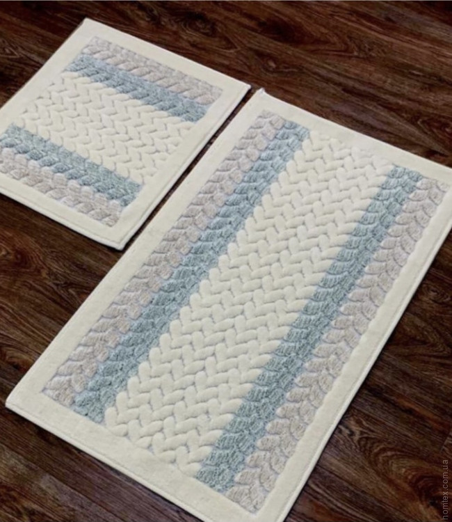 Набор ковриков Zugo Home Mercan SuYesili 50x60 см + 60x100 см