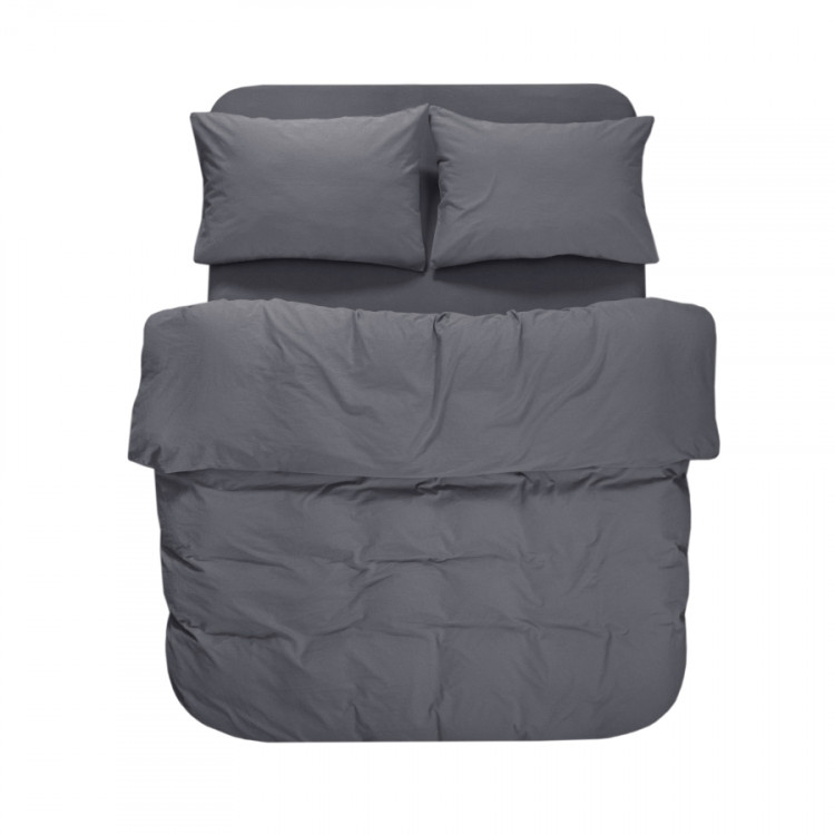 Постільна білизна Lotus Home Washed cotton Kansas антрацит євро