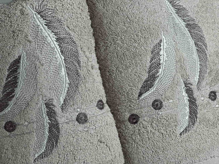 Набор махровых полотенец Piante Home из двух штук 50х90+70х140 см с вышивкой модель 10