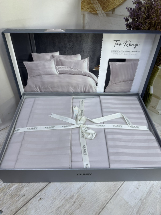 Постільна білизна страйп сатин Aran Clasy Tas Rengi євро