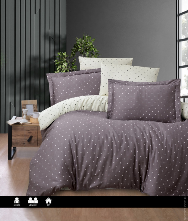 Постельное белье First Choice Point lilac сатин люкс семейный 