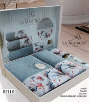 Набор полотенец La Maison Della из 3 шт. 30х50 см+ 50х90 см +70x140 см с парфюмом 