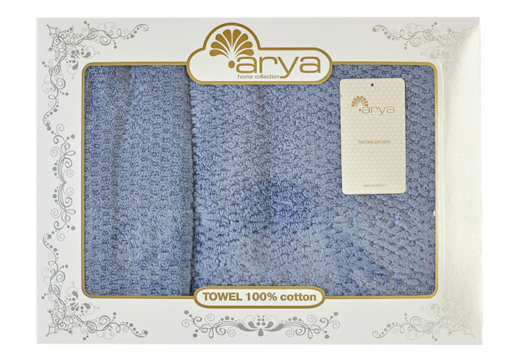 Набор полотенец Arya Arno голубой 50x90 см +70х140 см