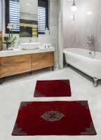 Набор ковриков с гипюром для ванной комнаты Diva Pretty Red 60x100+50x60 см
