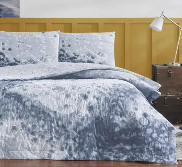 Постельное белье TAC Trixy blu с покрывалом стеганым 220х230 см
