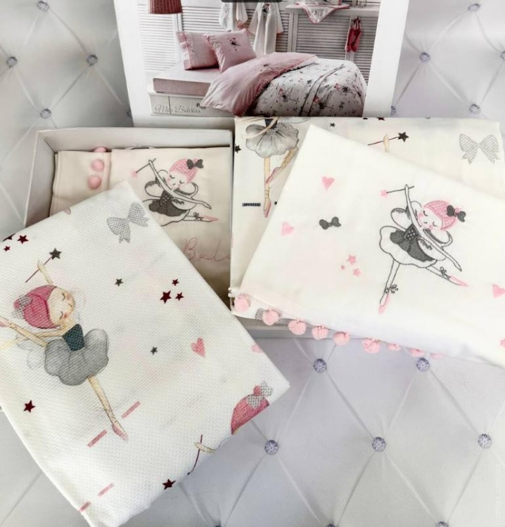 Постільна білизна Tivolyo Home Balerina молочна для новонароджених