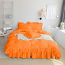 Постельное белье Almira Mix Оранжевый Премиум с двойными рюшами двуспальное