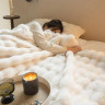 Плед - Покрывало Home Textile Sable 200x230 см с искусственного меха молочный