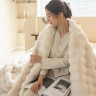 Плед - Покрывало Home Textile Sable 200x230 см с искусственного меха молочный