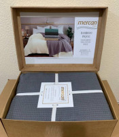 Вафельное покрывало - пике бамбуковое Mercan 220x240 см темно-серое