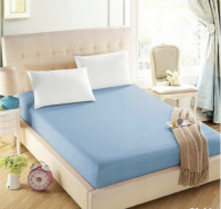 Простынь на резинке Almira mix Голубая фланель премиум 140х200+30 см