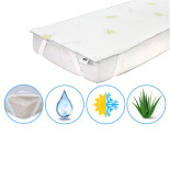 Наматрасник Mirson Alberto Bamboo Seasons Aloe Vera 70x190 см, №1032 (непромокаемый на резинке по углам)