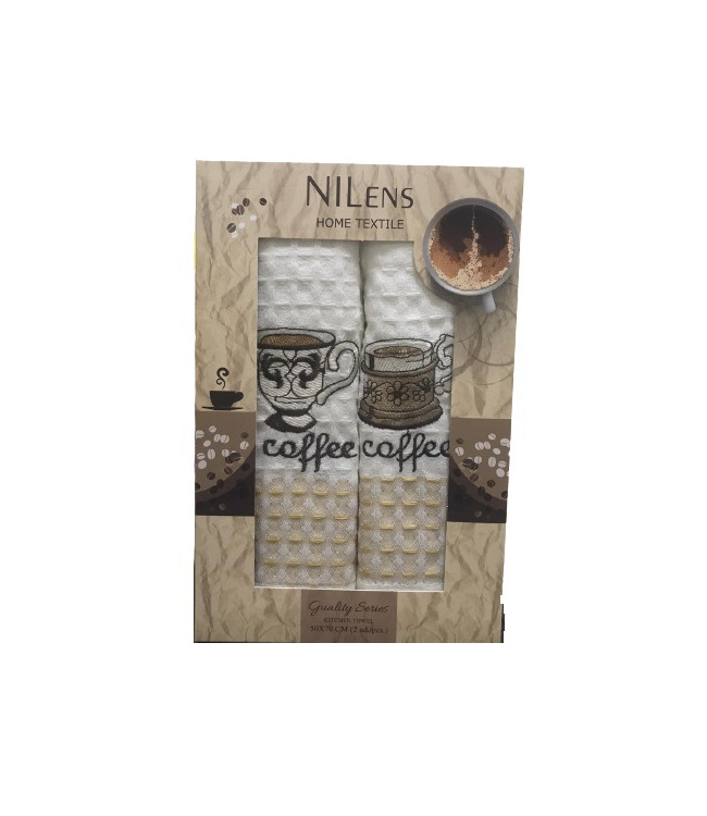 Набор кухонных полотенец Nilteks Quality Series Coffee V03 50х70 см 2 шт.