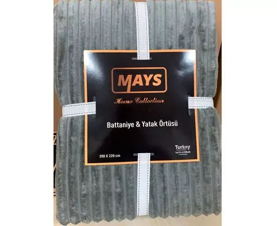 Плед из микрофибры Mays Grey 160x220 см широкая полоска