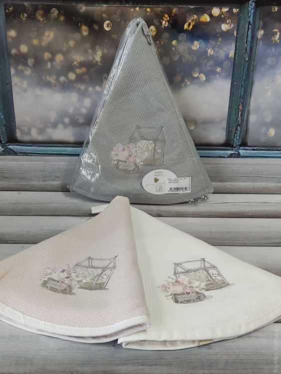 Набор круглых махровых полотенец для кухни Pupilla Bernini 70х70 см, модель 9