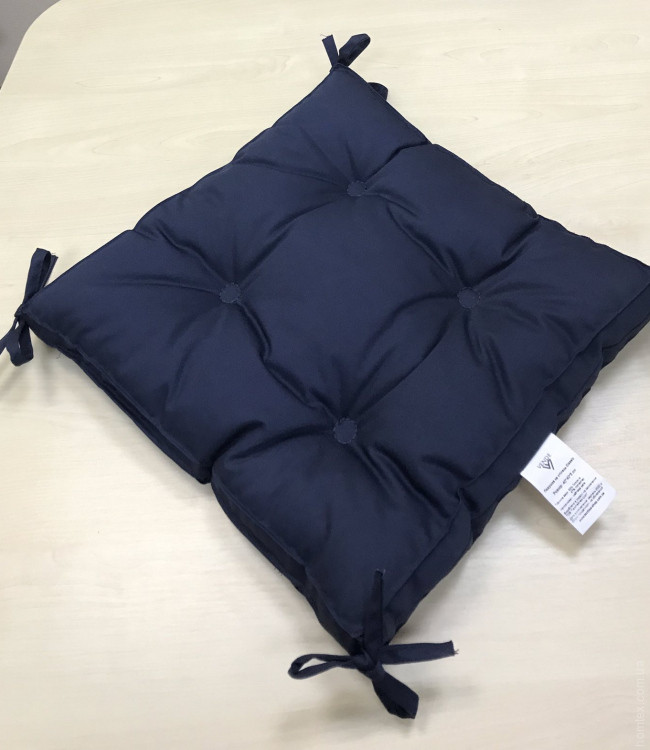 Подушка для стула Vende Classic с завязками 40x40x5 см синий