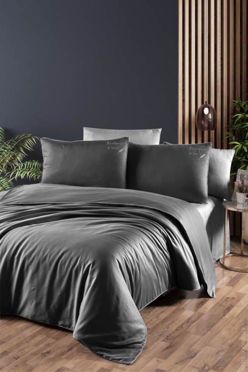 Постельное белье First Choice Timeless anthracite сатин Delux евро