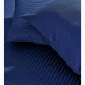 Простирадло на гумці з наволочками Massimo Moneli сатин-страйп синій 180x200 +30 см