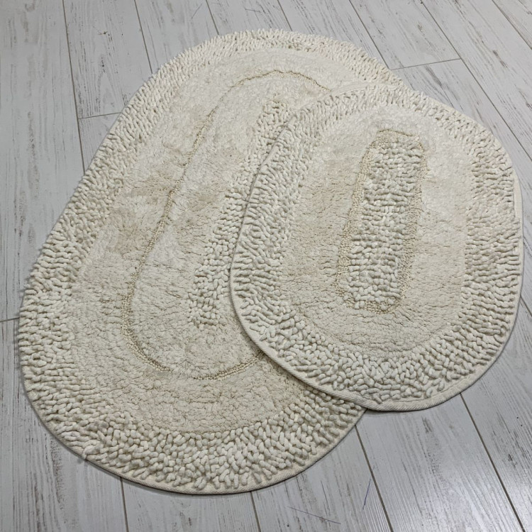 Набор овальных ковриков для ванной Zerya, модель 6627 (50х60 см + 60х100 см)