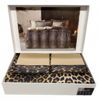 Постельное белье Tivolyo Home Leopard сатин - шелк семейный