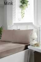 Простирадло сатинова First choice 240x260 см mink з наволочками 50х70 см