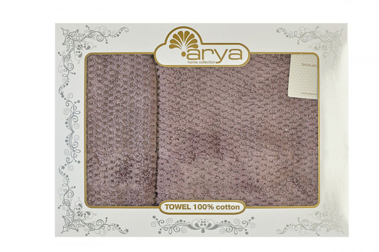 Набор полотенец Arya Arno пурпурный 50x90 см +70х140 см