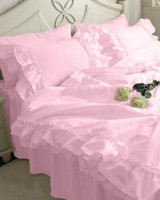 Постельное белье Almira Mix Розовый Премиум с двойными рюшами двуспальное