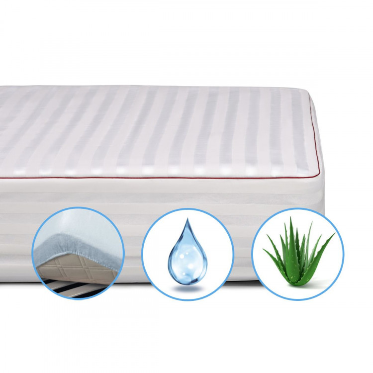 Наматрасник Mirson DeLuxe Cotton Aloe Vera 160x190 см, №271 (непромокаемый с резинкой по периметру)