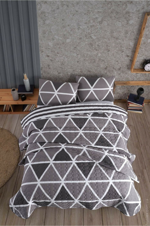 Покрывало стеганное Cotton Touch Striped Gri 200х220 см