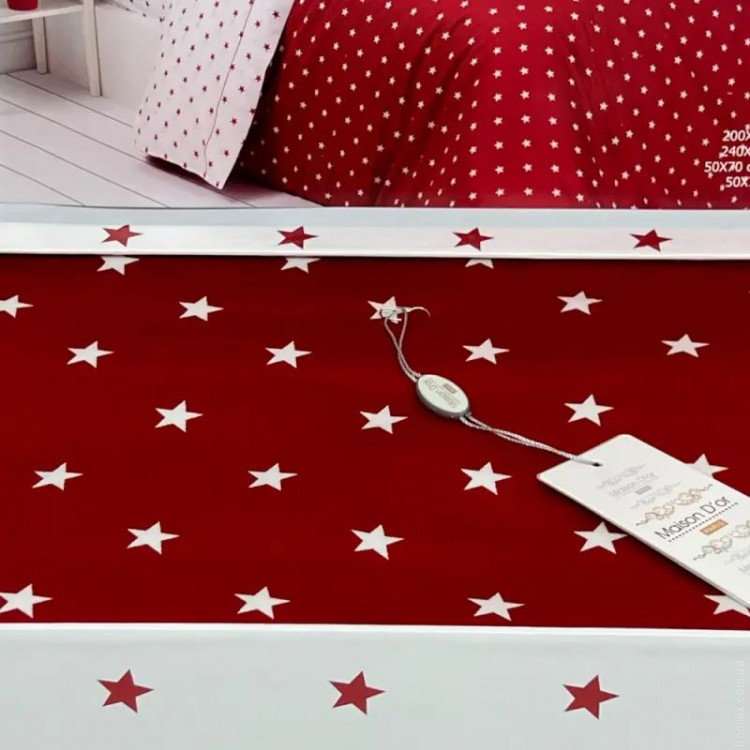 Постільна білизна Maison D'or STARS RED (червона) євро