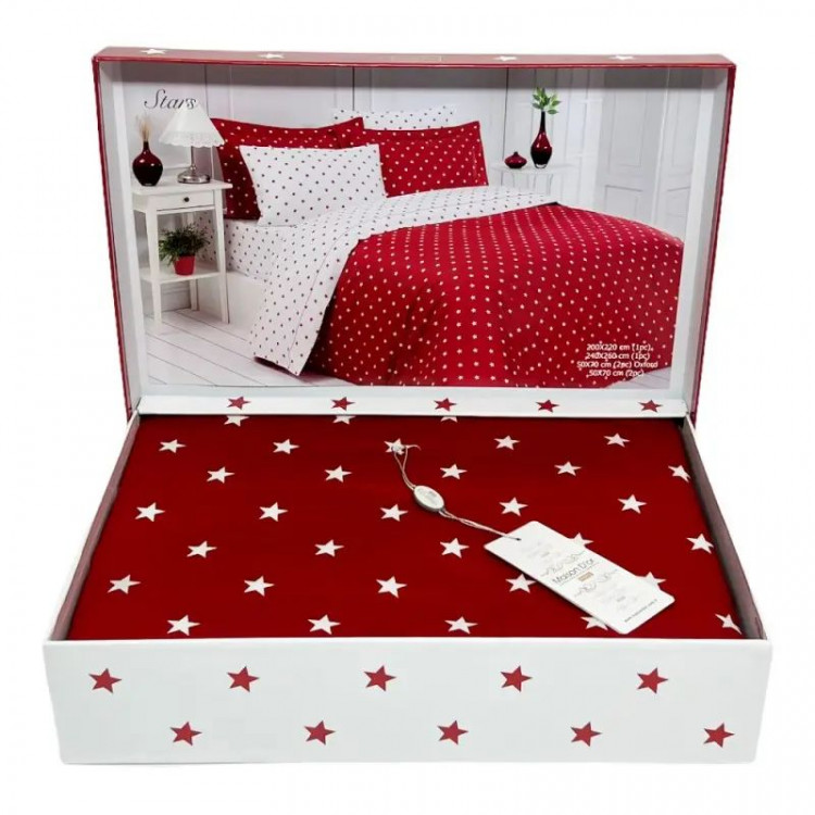 Постільна білизна Maison D'or STARS RED (червона) євро