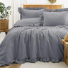 Постельное бельё варенный хлопок с рюшами Saheser Saloni antracit 200х220 см