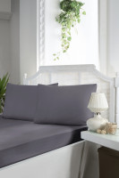 Простирадло сатинова First choice 240x260 см quick silver з наволочками 50х70 см