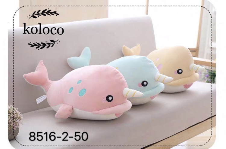 Плед Koloco с мягкой игрушкой 110x150 см Дельфин бирюзовый