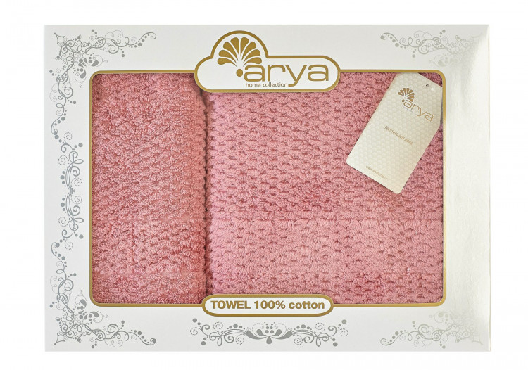 Набор полотенец Arya Arno розовый 50x90 см +70х140 см