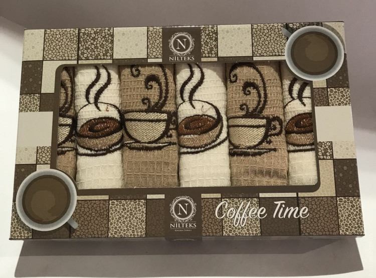 Набор кухонных полотенец Nilteks Coffee Time 40x60 см (6 шт)