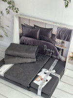 Постельное белье сатин - жаккард Romeo Home Ramses antacite евро